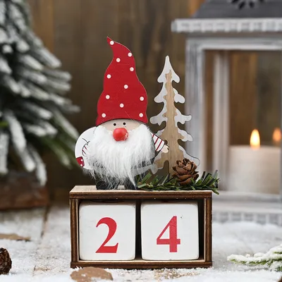 Christmas wooden pine cone calendar for the elderly