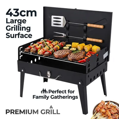Portable Folding Charcoal BBQ Barbecue Camping Grill Travel Picnic Outdoor UK