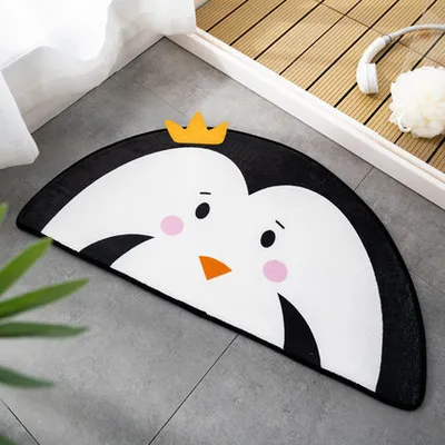 Cartoon Shaped Floor Mat Bedroom Entrance Carpet Semi-circle Floor Mat