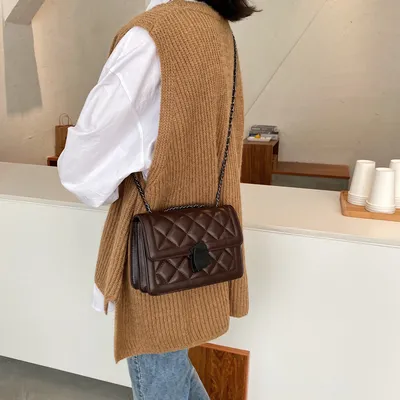 New trendy fashion texture messenger bag all-match one-shoulder small square bag