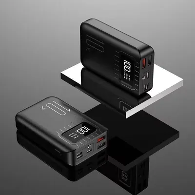 شاحن محمول سريع بسعة 9,000,000 مللي أمبير مع منفذي USB للهواتف المحمولة ومواد البناء