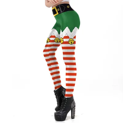 Women Christmas Digital Print Tight Leggings