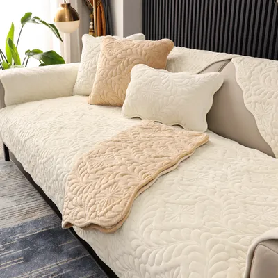 Home Fashion Simple Short Plush Sofa Cover