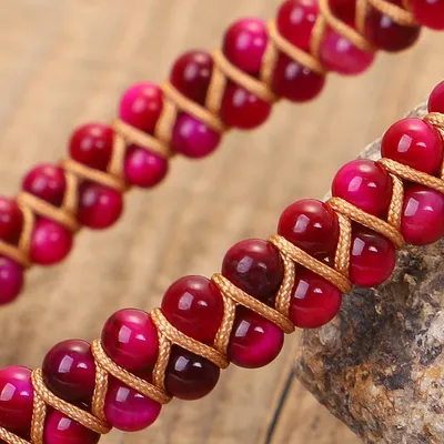 New Style Double-layer Stone Winding Bracelet Handmade