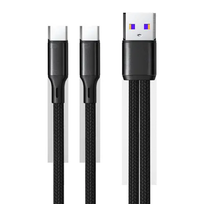 Two In One Data Cable One In Two Charging Cable Fast Charging 5A Cable