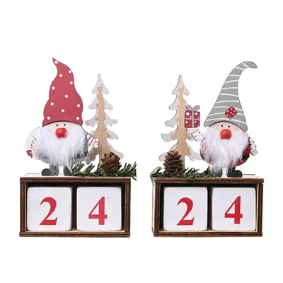Christmas wooden pine cone calendar for the elderly