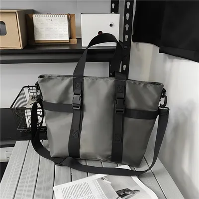 Ins Cool Handbags Large Capacity Waterproof Shoulder Bag Men And Women Fashion Business Travel