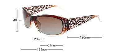 Classic Fashionable Polarized Sunglasses Women's Diamond Retro Night Vision