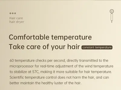 F41 Hair Dryer 1900W High-Speed Electric Turbine Airflow Low Noise Constant Temperature And Quick