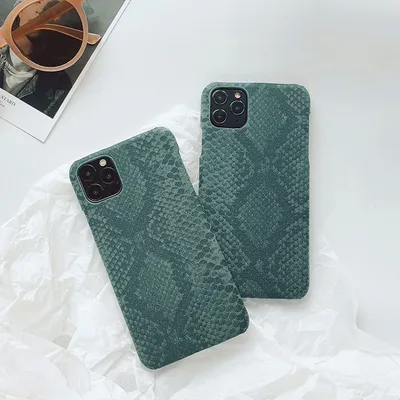 Dark green snake pattern phone case