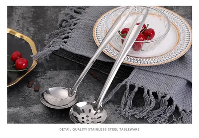 Hanging Stainless Steel Soup Spoon With Bare Body Handle Colander