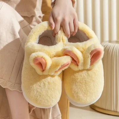 Home Thick-soled Couple Cute Indoor Household Bag With Plush Confinement Warm Cotton Shoes