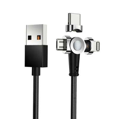 Magnetic three-in-one data cable