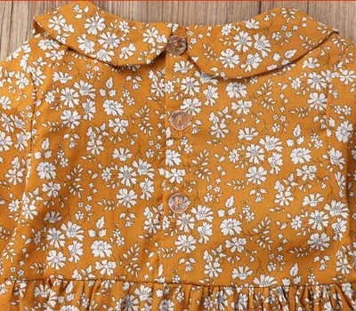 Melina Romper Female Baby Crawling Clothes Infant Long-sleeved Small Floral Back Buckle