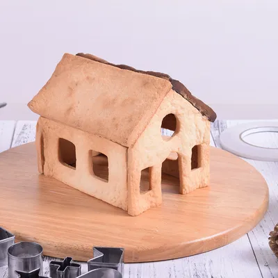 8 18-piece Set Gingerbread House Stainless Steel Christmas Scenario Cookie Cutters Set Biscuit Mold Fondant Cutter Baking Tools