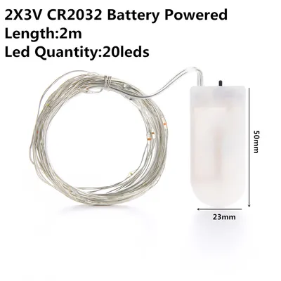 أضواء زينة عيد الميلاد LED خارجية تعمل بالبطارية أو منفذ USB، بطول 2 متر، 5 أمتار، و10 أمتار، مصنوعة من سلك نحاسي، لتزيين حفلات الزفاف والمناسبات.