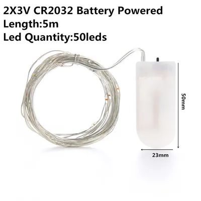 أضواء زينة عيد الميلاد LED خارجية تعمل بالبطارية أو منفذ USB، بطول 2 متر، 5 أمتار، و10 أمتار، مصنوعة من سلك نحاسي، لتزيين حفلات الزفاف والمناسبات.