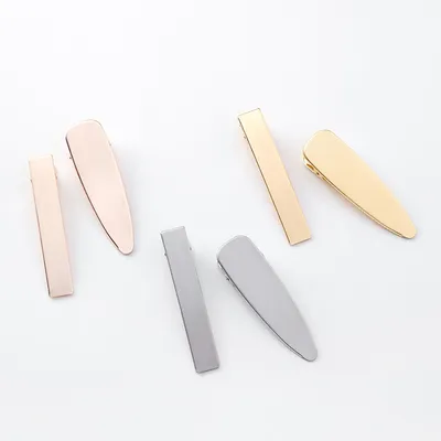 Elegant wild retro matte brushed metal hair clips Duckbill clips bangs clip side headdress