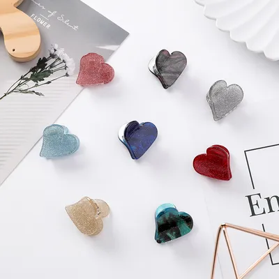 Japanese Dream Girl Heart Beadsflash Powder Star Clips Mini Love Hair Catch Hairpin Bangs Clip Hairpin Hair Accessories