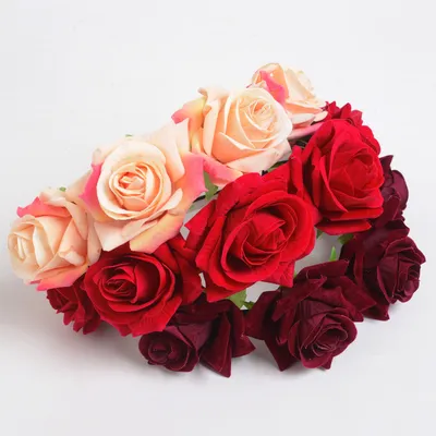 New velvet simulation rose flower wreath headband seaside holiday shooting hair accessories
