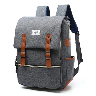 Vintage men women canvas backpacks school bags for teenage girls laptop backpack with USB charging fashion travel