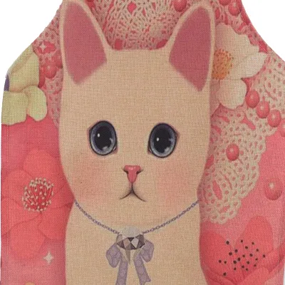 Cartoon anime cute cat cotton and linen kitchen bathroom anti-fouling and oil-proof parent-child apron gown