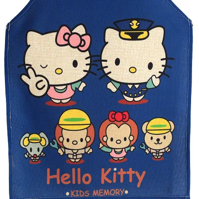 Cartoon anime cute cat cotton and linen kitchen bathroom anti-fouling and oil-proof parent-child apron gown