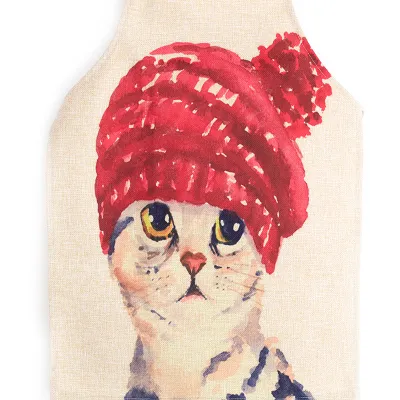 Cartoon anime cute cat cotton and linen kitchen bathroom anti-fouling and oil-proof parent-child apron gown