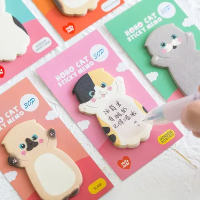8 pcs Cartoon cat sticky memo Post pad marker it note planner stickers Cute Stationery office accessories School supplies A6044