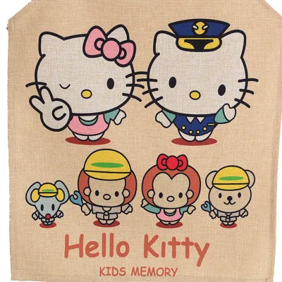 Cartoon anime cute cat cotton and linen kitchen bathroom anti-fouling and oil-proof parent-child apron gown