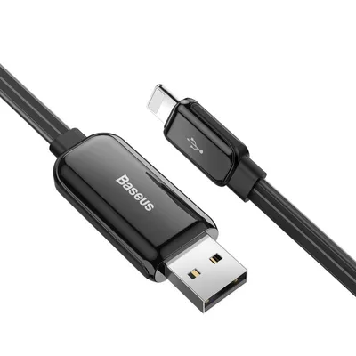 Compatible With , Compatible With , Baseus Flat Glowing 2.4A USB Cable For  Xs Max 8 Plus 1M Fast Charging Sync Data Line LED USB Cable For  SE 7 Cabo