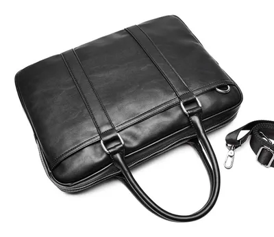 Men's leather portable briefcase file package