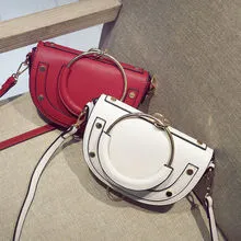 2007 New Ring Handbag Fashion 100 Rivet Saddle Bag Tang Yan Same Shoulder Skew Bag Tide