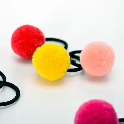 Korean candy color children's hair ball hair ring color tie hair band no seams do not hurt hair