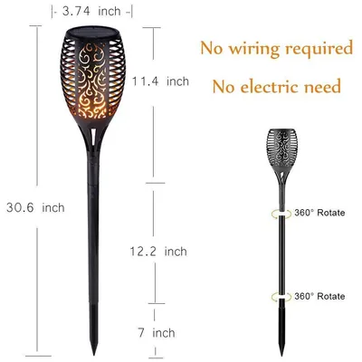 LED Waterproof  Solar Torch Light Lamp Outdoor Landscape Decoration Garden Lawn Light