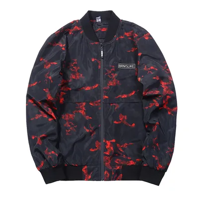 Cross-border for spring and autumn new men's baseball collar camouflage letter slim coat large size casual wild jacket