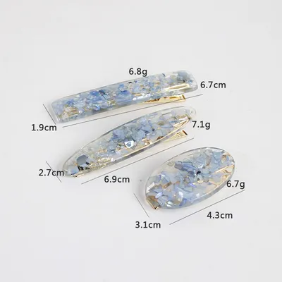 Japanese ins wind hairpin hair accessories magic color shell water droplets rectangular bangs word side clip hairpin hair accessories Korean version