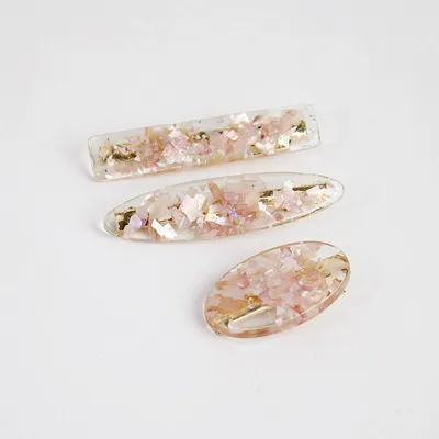 Japanese ins wind hairpin hair accessories magic color shell water droplets rectangular bangs word side clip hairpin hair accessories Korean version