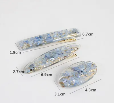 Japanese ins wind hairpin hair accessories magic color shell water droplets rectangular bangs word side clip hairpin hair accessories Korean version