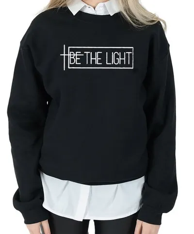 BE THE LIGHT autumn and winter letter printing street tide new sweater shirt men and women
