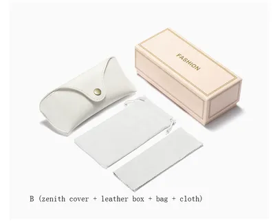 New glasses case set ladies fashion  zenith cover box white leather glasses box