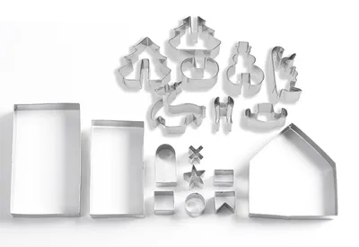 8 18-piece Set Gingerbread House Stainless Steel Christmas Scenario Cookie Cutters Set Biscuit Mold Fondant Cutter Baking Tools