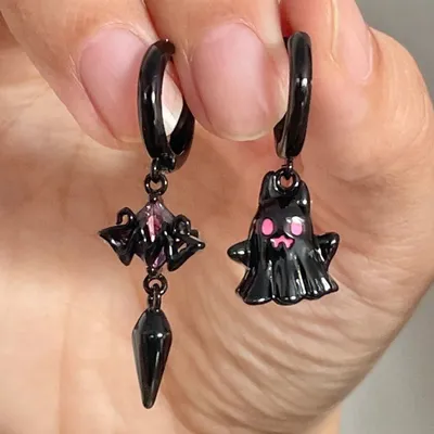 Black And White Ghost Earrings