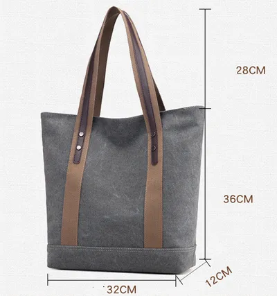 New women's canvas tote bag shoulder bag large capacity leisure travel anti-theft fashion wild Mommy shopping bag