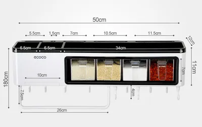 New kitchen storage box Multi-function wall-mounted kitchen racks Tool kitchen utensils storage box seasoning