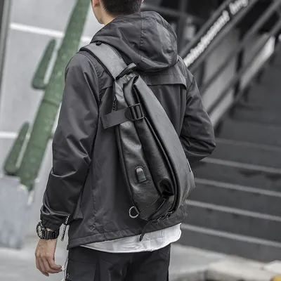 Waterproof pu leather single shoulder messenger bag