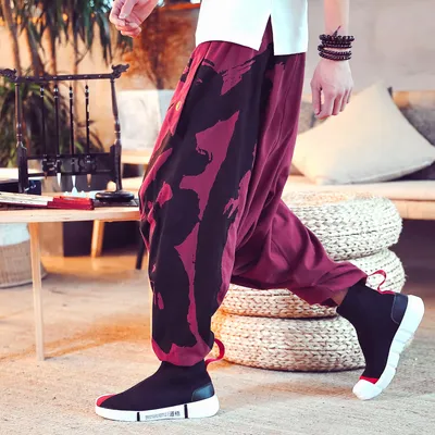 Chinese style nine-point pants