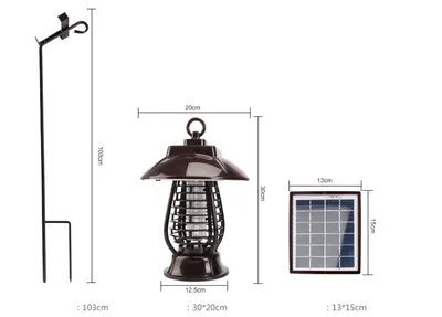 Cross-border dedicated solar mosquito lamp insecticidal lamp mosquito recharge garden outdoor electronic mosquito repellent mosquito lamp genuine