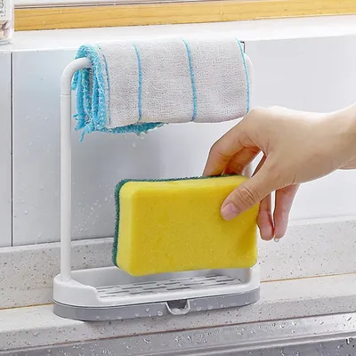 Kitchen countertop storage rack rag dishcloth