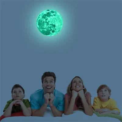 Wall stickers Luminous Moon PVC stickers Light stickers Fluorescent stickers YQ Series Luminous stickers Moon